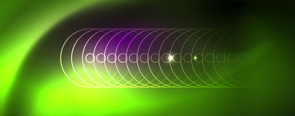 Shiny glowing design background, neon style lines, technology concept, vector