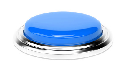 Blue push button. 3d rendering illustration isolated