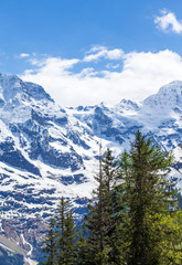 Obraz premium Swiss Alps. Alpine mountains. Mountain landscape. Tourist photo. Spring in the Alps