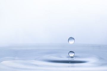 Water drop on water background