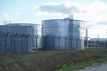 Industrial tanks for water or fuel.