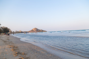Sea beach wave sunset evening sky