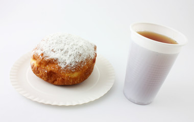 donut and cup of tea