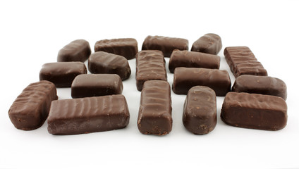 chocolate on white background