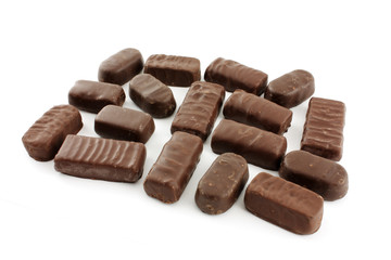 chocolate on white background