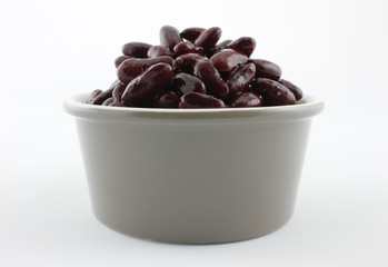 red beans in bowl isolated on white