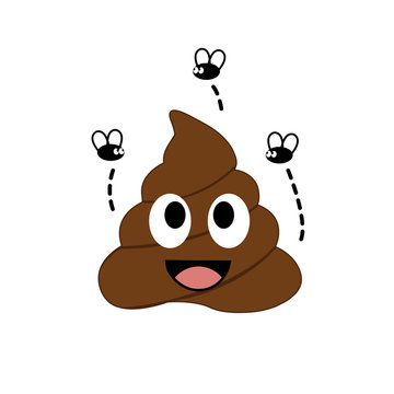 A stinky poop attracting house flies