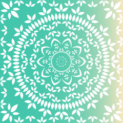 Fresh green and lime floral mandala