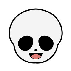 Halloween, Mexican sugar skull, Dia de los Muertos - cartoon icon