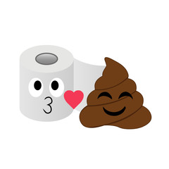 Poop and toilet tissue couple in a romantic mood