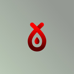 Blood drop red 3D icon