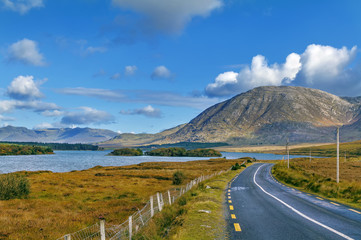 Landscape with Inagh lake, Ireland