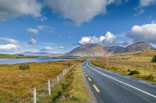 Landscape with Inagh lake, Ireland