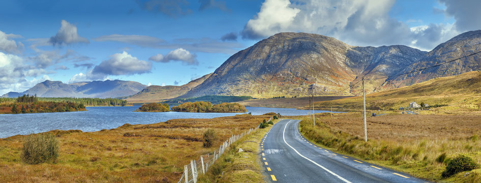 Landscape with Inagh lake, Ireland