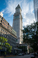 Fototapeta na wymiar The famous Boston Custom House in the United States