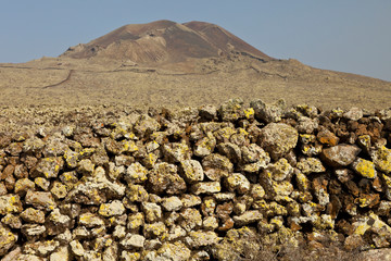 Volcán y Malpaís de La Arena. Pueblo La Oliva. Isla Fuerteventura. Provincia Las Palmas. Islas Canarias. España