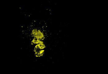 Obraz premium Bright watercolor stains on a dark background. Brush strokes.