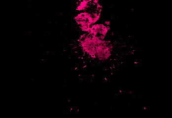 Bright watercolor stains on a dark background. Brush strokes.