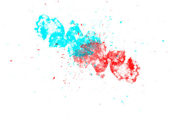 Bright watercolor stains on a light background. Brush strokes.