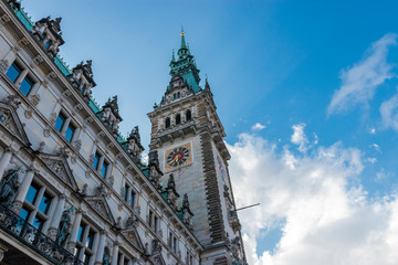 Fototapeta na wymiar Hamburg city with it's city hall in Germany