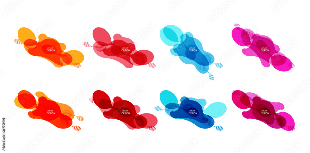 Poster gradient geometric banners with flowing liquid shapes. dynamic fluid design for logo, flyers or pres