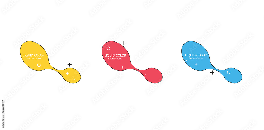 Aufkleber modern abstract vector banner set. flat geometric liquid form with various colors. modern vector tem