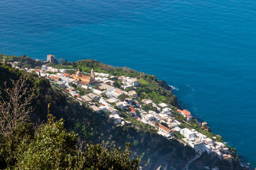Fototapeta na wymiar Path of the god called Sentiero Degli Dei at Amalfi Coast. Italy