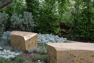 Goldener Felsen im Garten