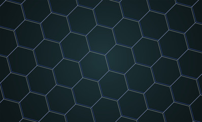 Obraz premium Streszczenie żółta strzałka światła na czarno z sześciokątną siatką projekt nowoczesna luksusowa futurystyczna technologia tło wektor ilustracja.