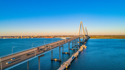 Fototapeta na wymiar Ravenel Bridge in Charleston South Carolina