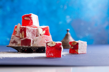 original Turkish sweets on the table