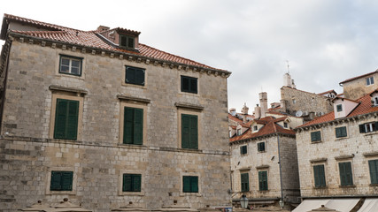 Fototapeta na wymiar Stradun is the biggest, longest and widest street in historical center of Dubrovnik - UNESCO World Heritage Site. Croatia, Europe. Old town