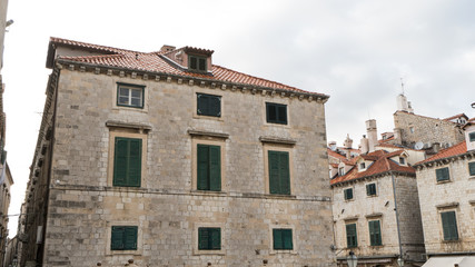 Fototapeta na wymiar Stradun is the biggest, longest and widest street in historical center of Dubrovnik - UNESCO World Heritage Site. Croatia, Europe. Old town