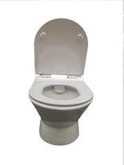 White toilet bowl isolated on white background