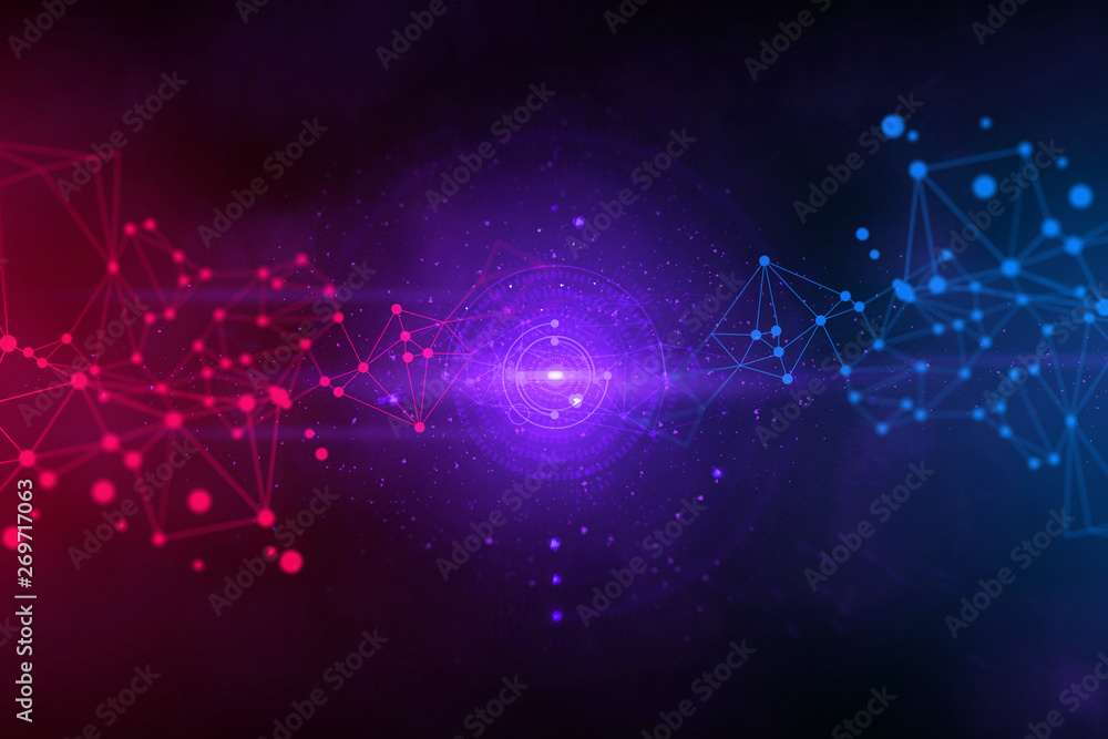 Poster network server internet of thing background 3d illustration rendering, data deep learning, robotic a