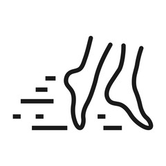 feet speed - minimal line web icon. simple vector illustration. concept for infographic, website or app.