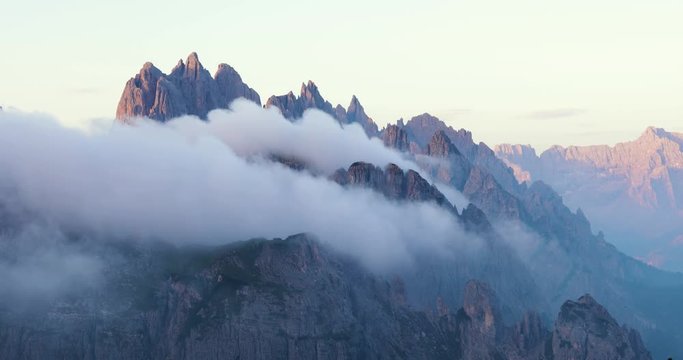 National Nature Park Tre Cime In the Dolomites Alps. Beautiful nature of Italy.