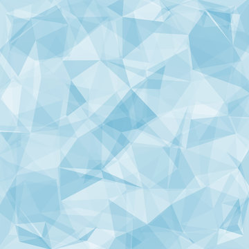 Blue abstract low-poly. Vector 3D design template. Geometric background with ice texture.