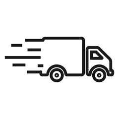 truck speed - minimal line web icon. simple vector illustration. concept for infographic, website or app.