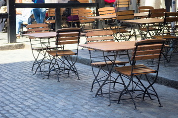 An empty terrace in Convent Garden, London