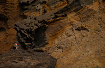 Entorno costero del lago Los Clicos. Pueblo El Golfo. Isla  Lanzarote. Provincia Las Palmas. Islas Canarias. España