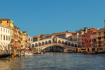The Rialto Bridge (Ponte di Rialto), the oldest of the four bridges spanning the Grand Canal in...