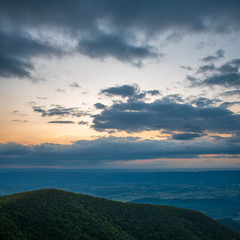 Golden sky blue clouds in the Appalachians