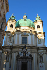 Fototapeta na wymiar The St. Peter's Church in the historical center of Vienna, Austria