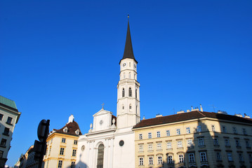 Fototapeta na wymiar The St. Michael's Church in the historical center of Vienna, Austria