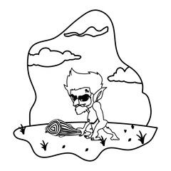 caveman gnome in the camp magic character