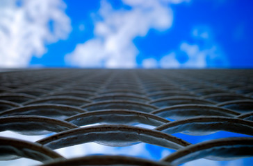 Horizontal curved arcs with perspective look at sky background hd
