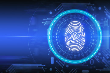 Blue online identification fingerprint interface