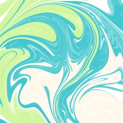 Digital marbling - lime green teal 