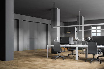 Industrial style gray open space office